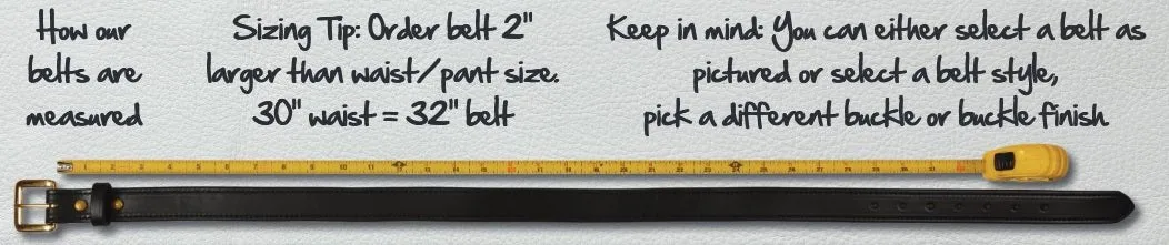 BUFFALO BELT - Wide 1½" Supple Leather with Roller Buckle