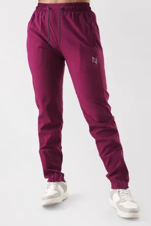 Burgundy Stretch Woven Tracksuit Trouser