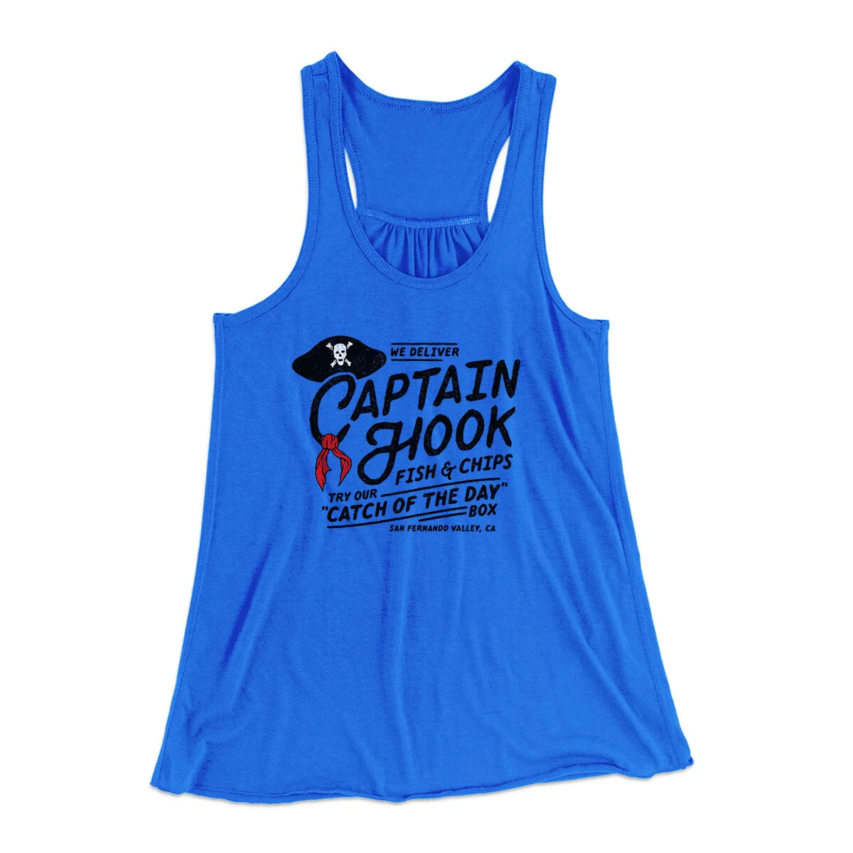 Captain Hook Fish And Chips Women's Flowey Racerback Tank Top