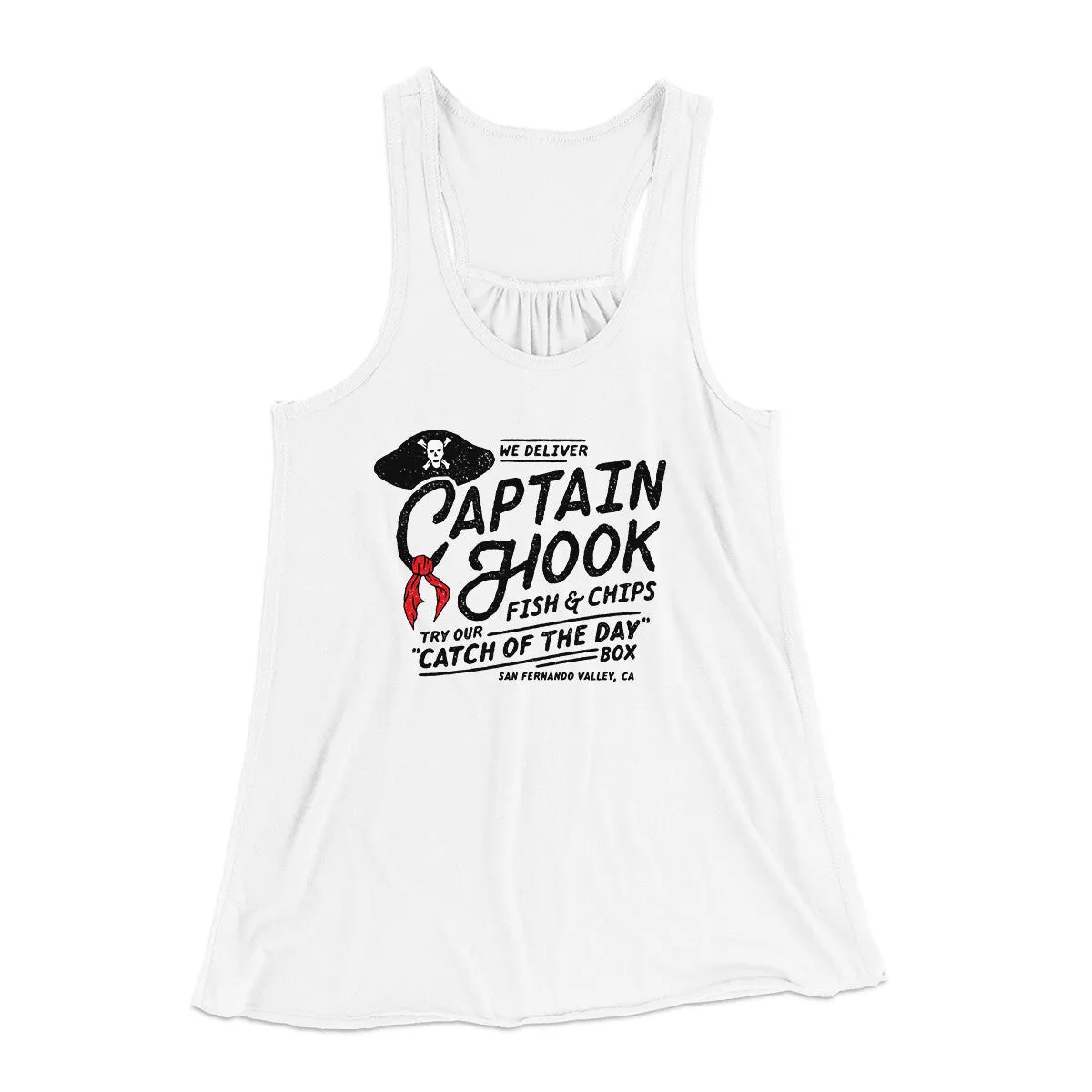 Captain Hook Fish And Chips Women's Flowey Racerback Tank Top