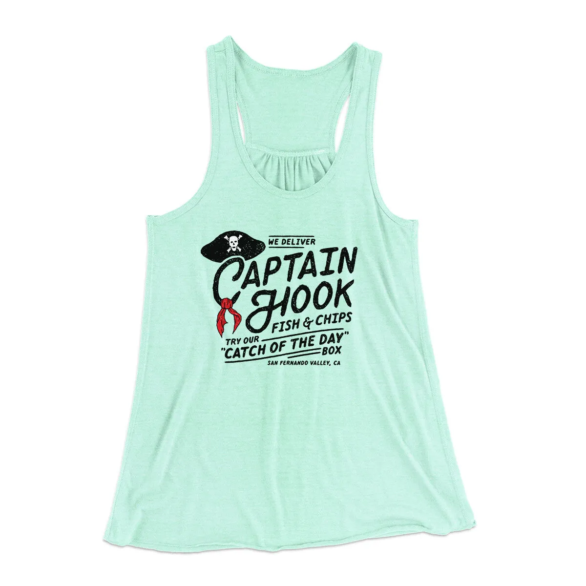 Captain Hook Fish And Chips Women's Flowey Racerback Tank Top
