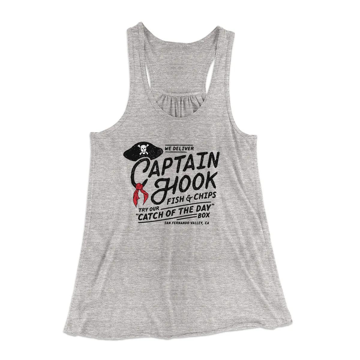 Captain Hook Fish And Chips Women's Flowey Racerback Tank Top