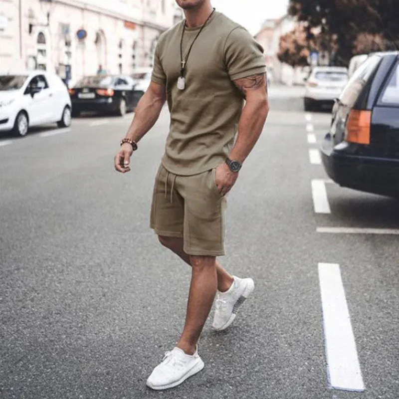 Casual Solid Color Two-piece Suit