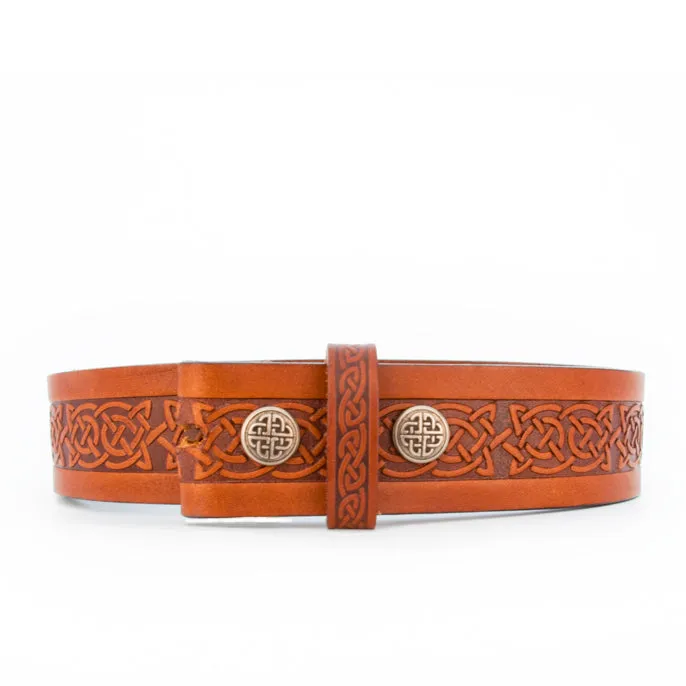 Celtic Knot Brown Leather Belt