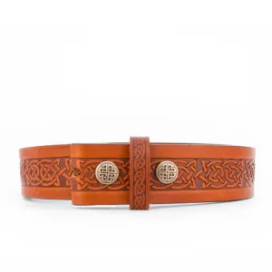 Celtic Knot Brown Leather Belt