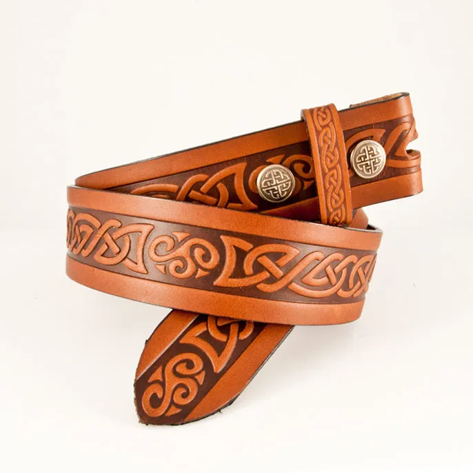 Celtic Knot Brown Leather Belt