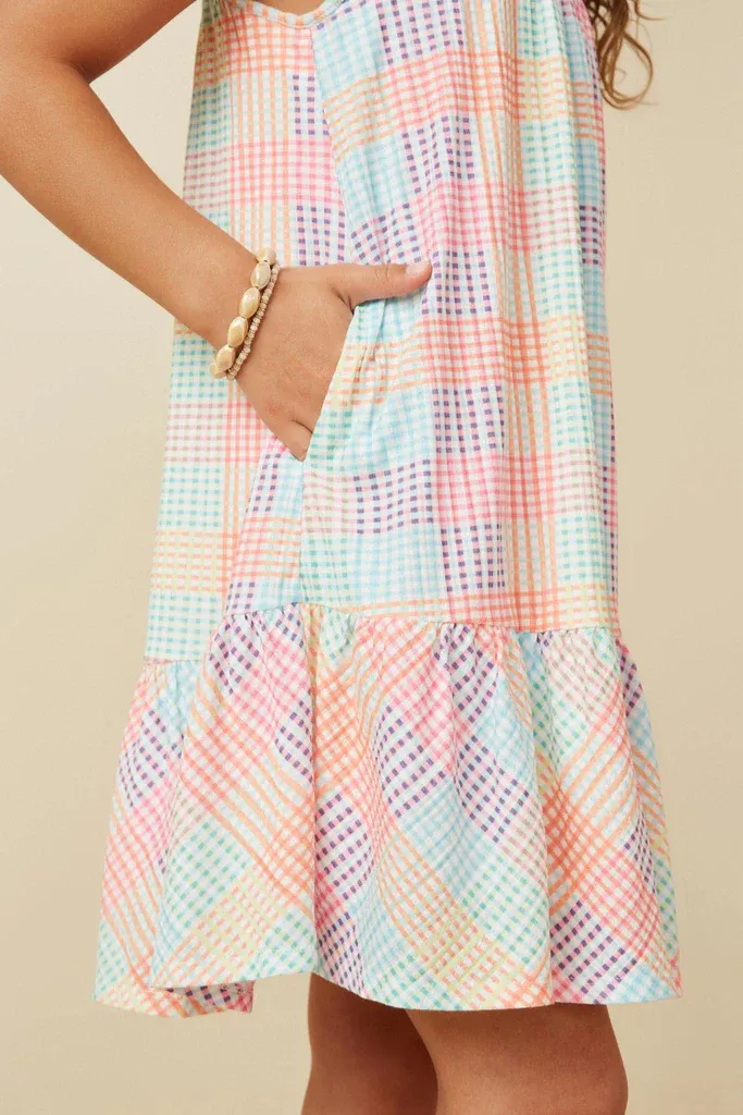 Checker Multi Pink Tank Dress