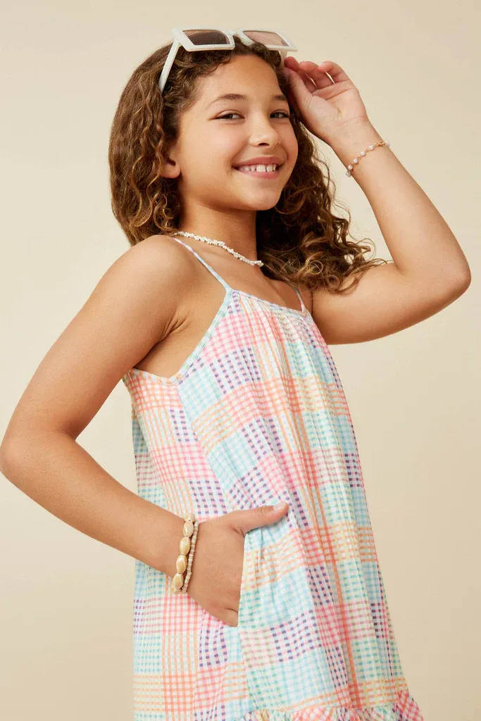 Checker Multi Pink Tank Dress