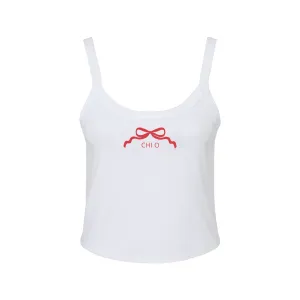 Chi Omega Spaghetti Strap tank - CHI O Bow