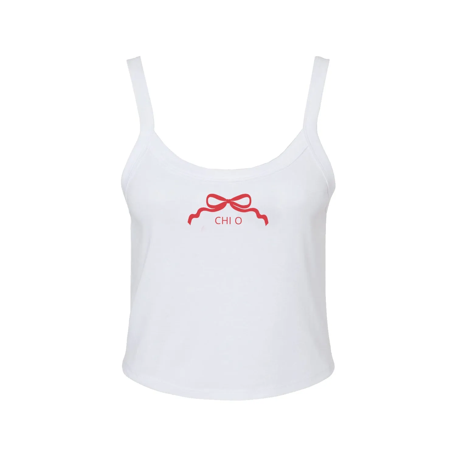 Chi Omega Spaghetti Strap tank - CHI O Bow