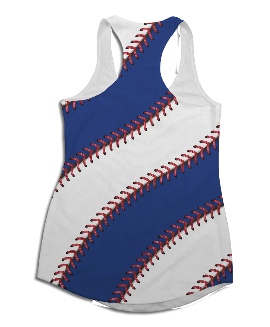 Chicago Baseball Stitch Racerback Tank Top