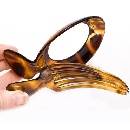 Chignon Tortoise Plastic Open Circle Clamp