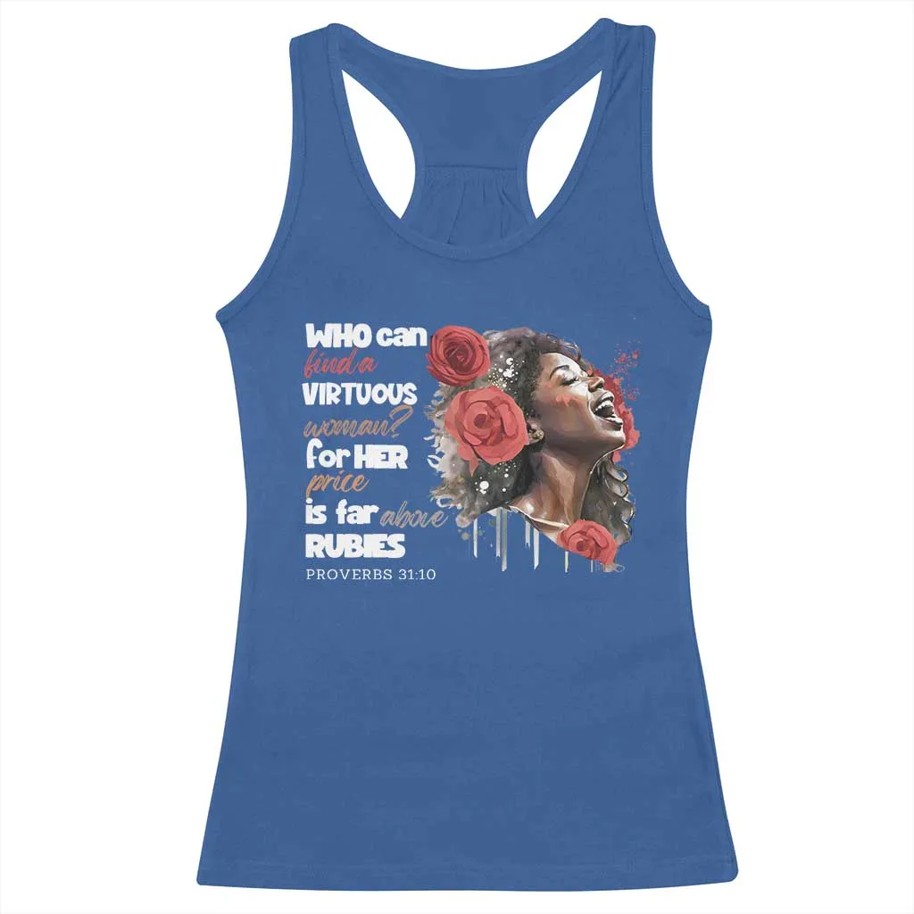 Christian African American Racerback Tank Top Who Can Find A Virtuous Woman TS11