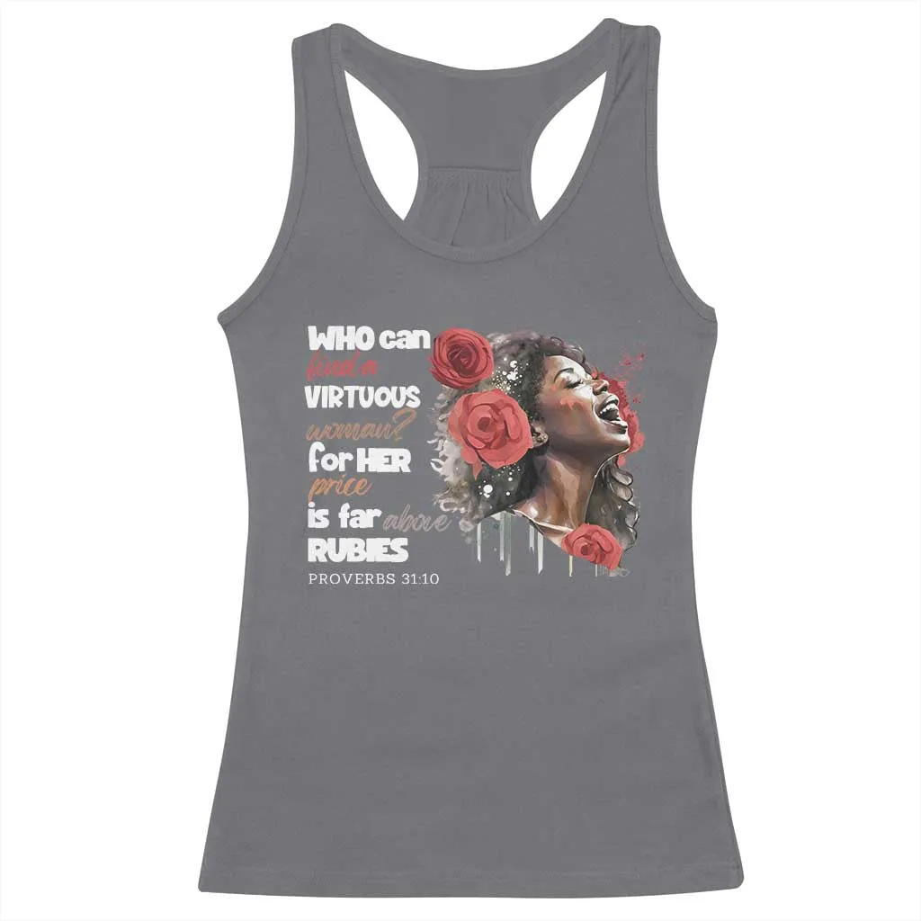 Christian African American Racerback Tank Top Who Can Find A Virtuous Woman TS11