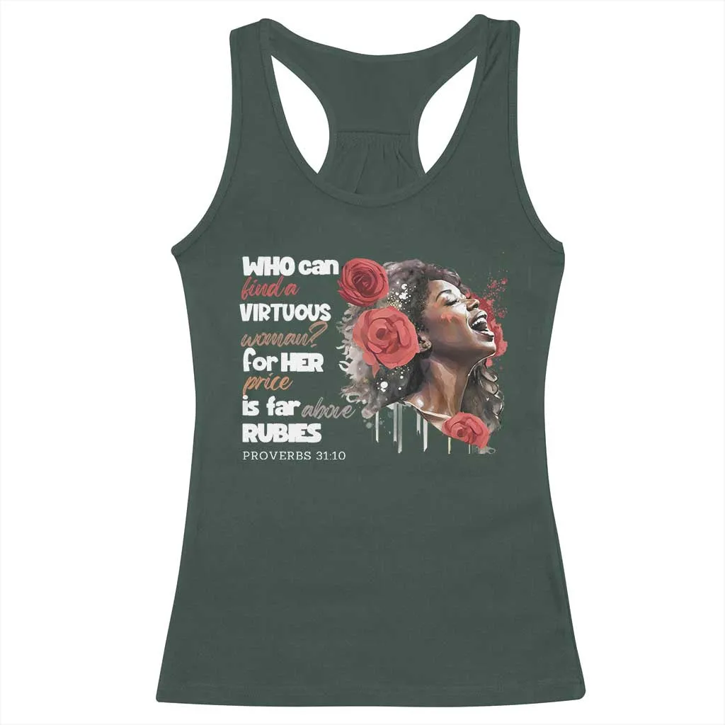Christian African American Racerback Tank Top Who Can Find A Virtuous Woman TS11