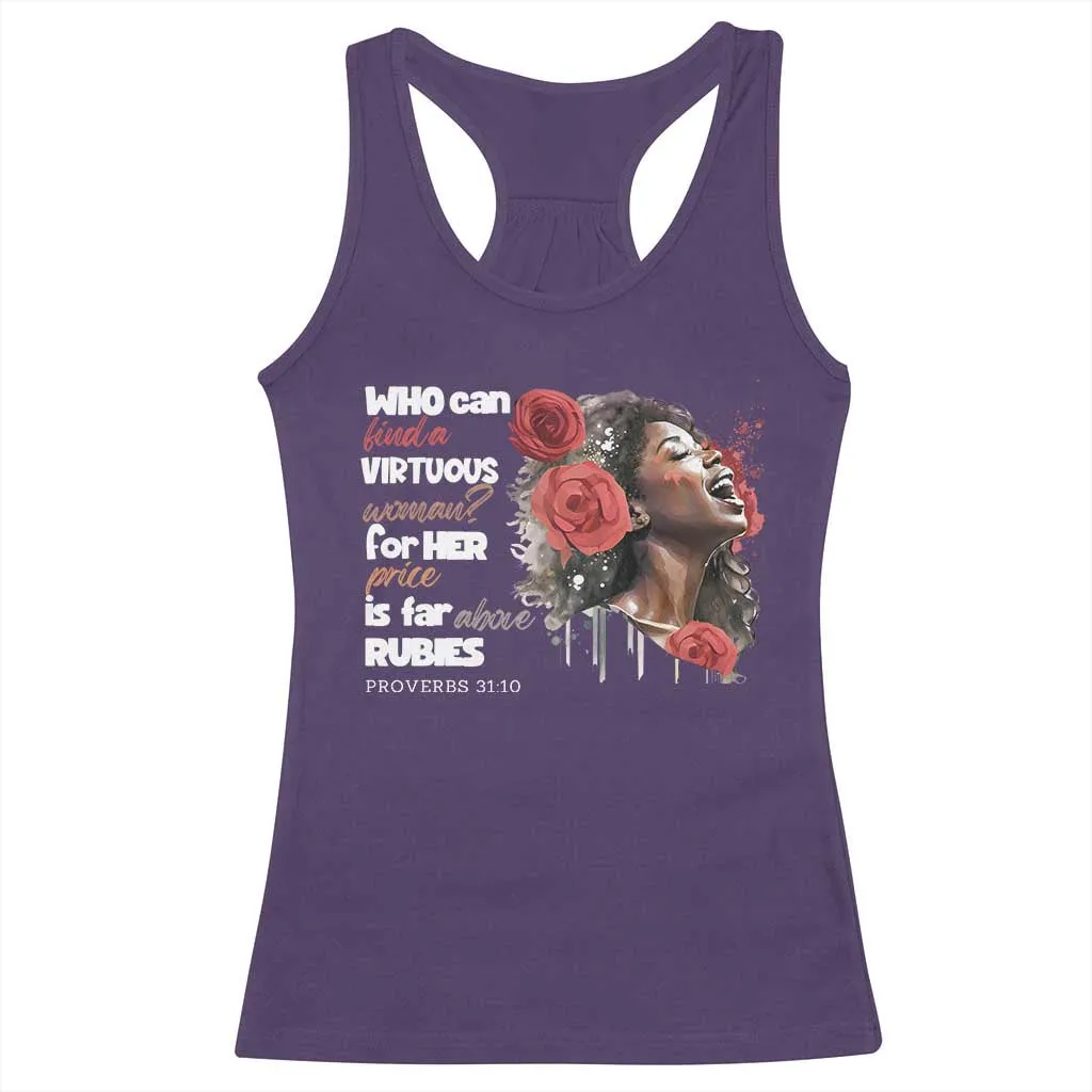 Christian African American Racerback Tank Top Who Can Find A Virtuous Woman TS11