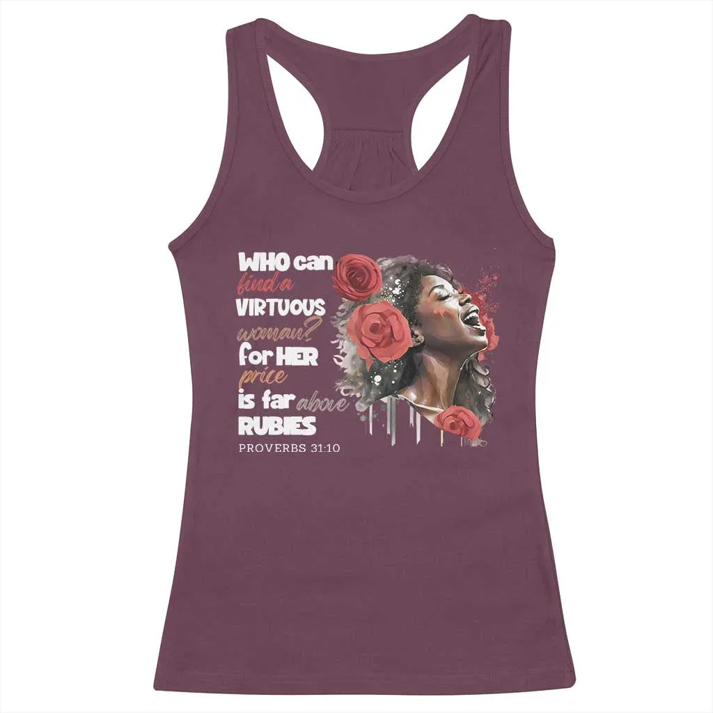 Christian African American Racerback Tank Top Who Can Find A Virtuous Woman TS11