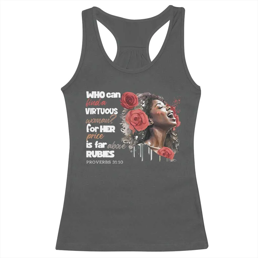 Christian African American Racerback Tank Top Who Can Find A Virtuous Woman TS11