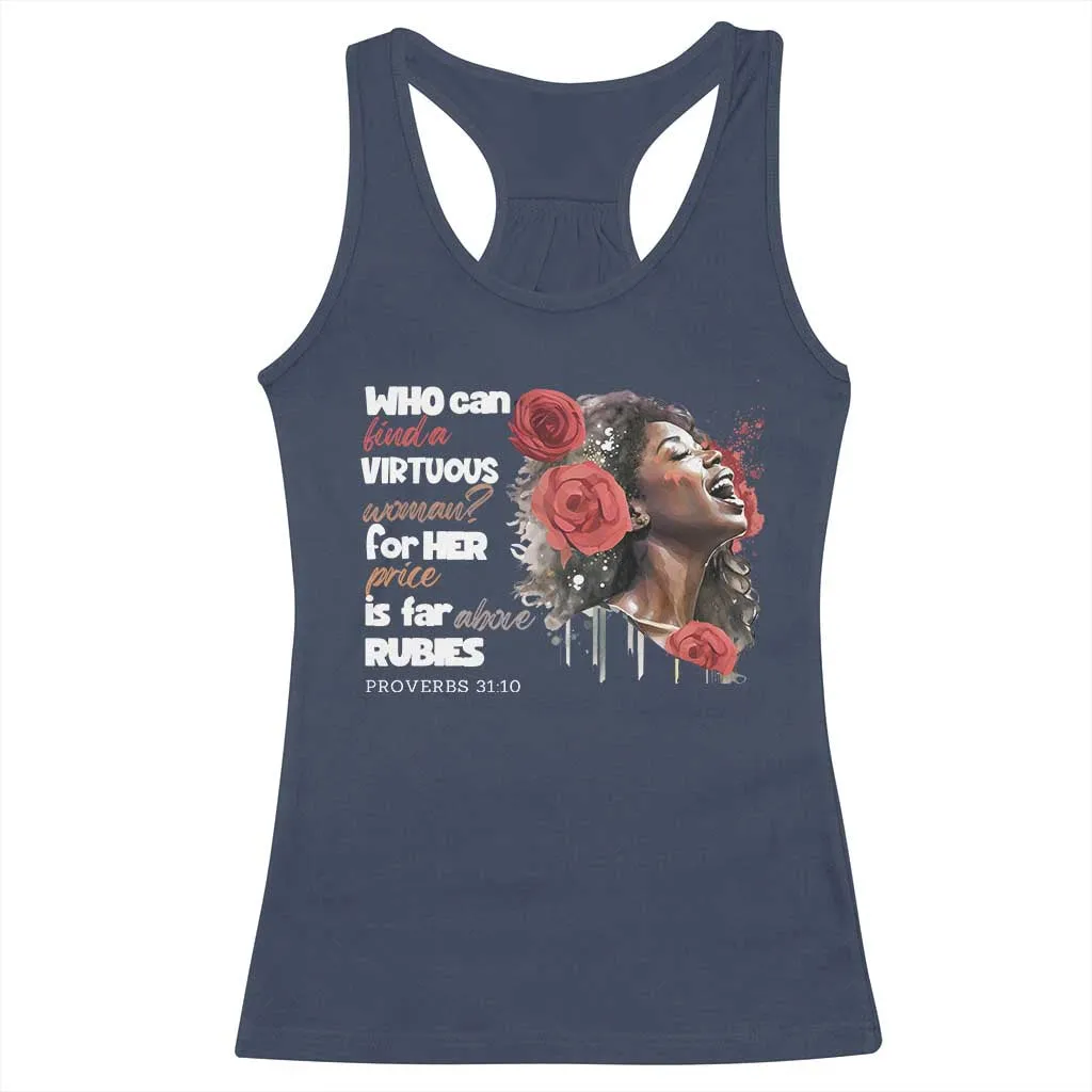 Christian African American Racerback Tank Top Who Can Find A Virtuous Woman TS11