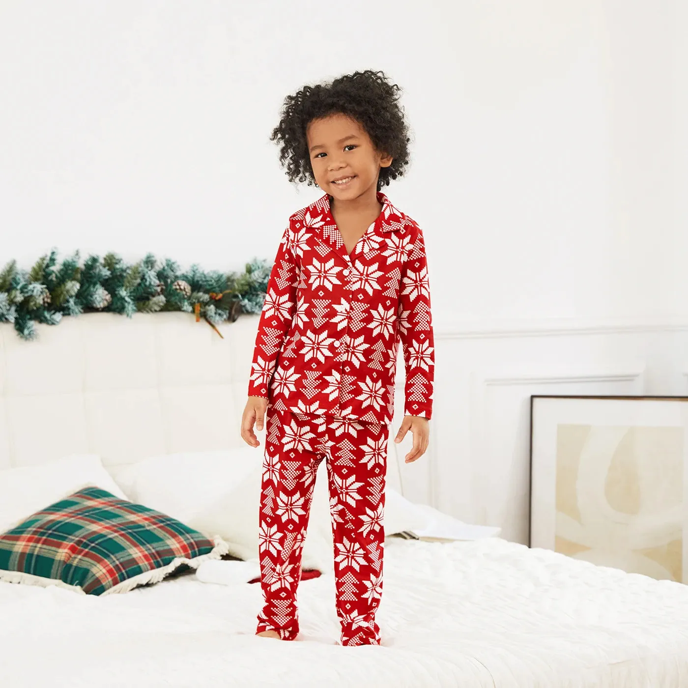 Christmas Family Matching Snowflake Pajamas Sets Basic