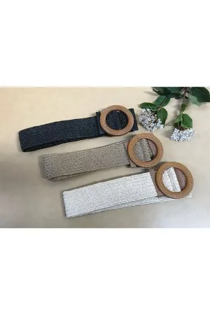 Circle Rattan Belt Black