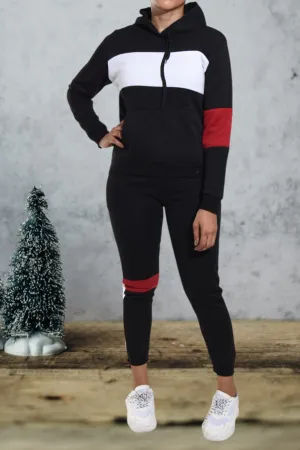 Color Block Black Cuff Tracksuit -Set