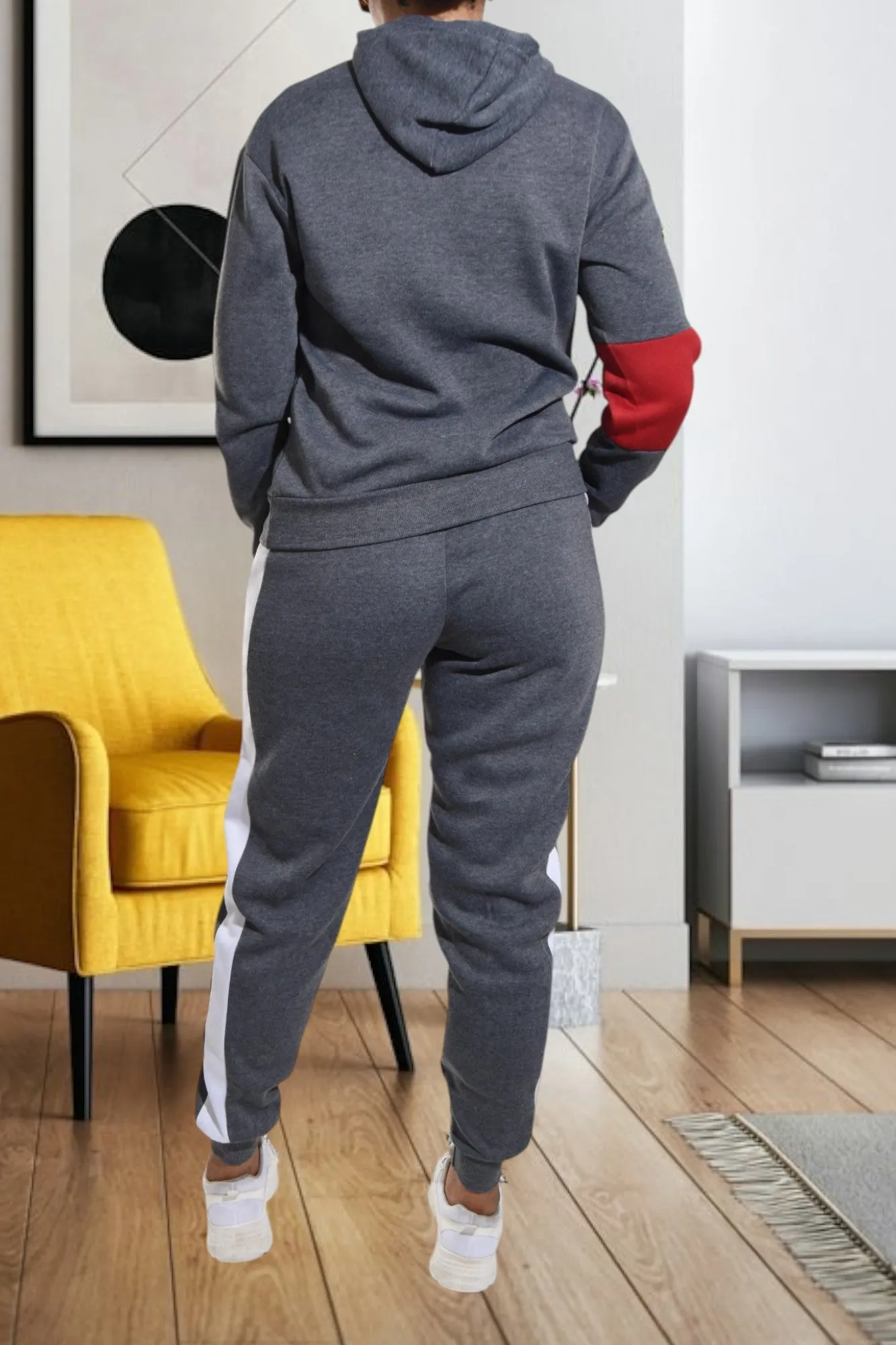 Color Block Grey Cuff Tracksuit Set