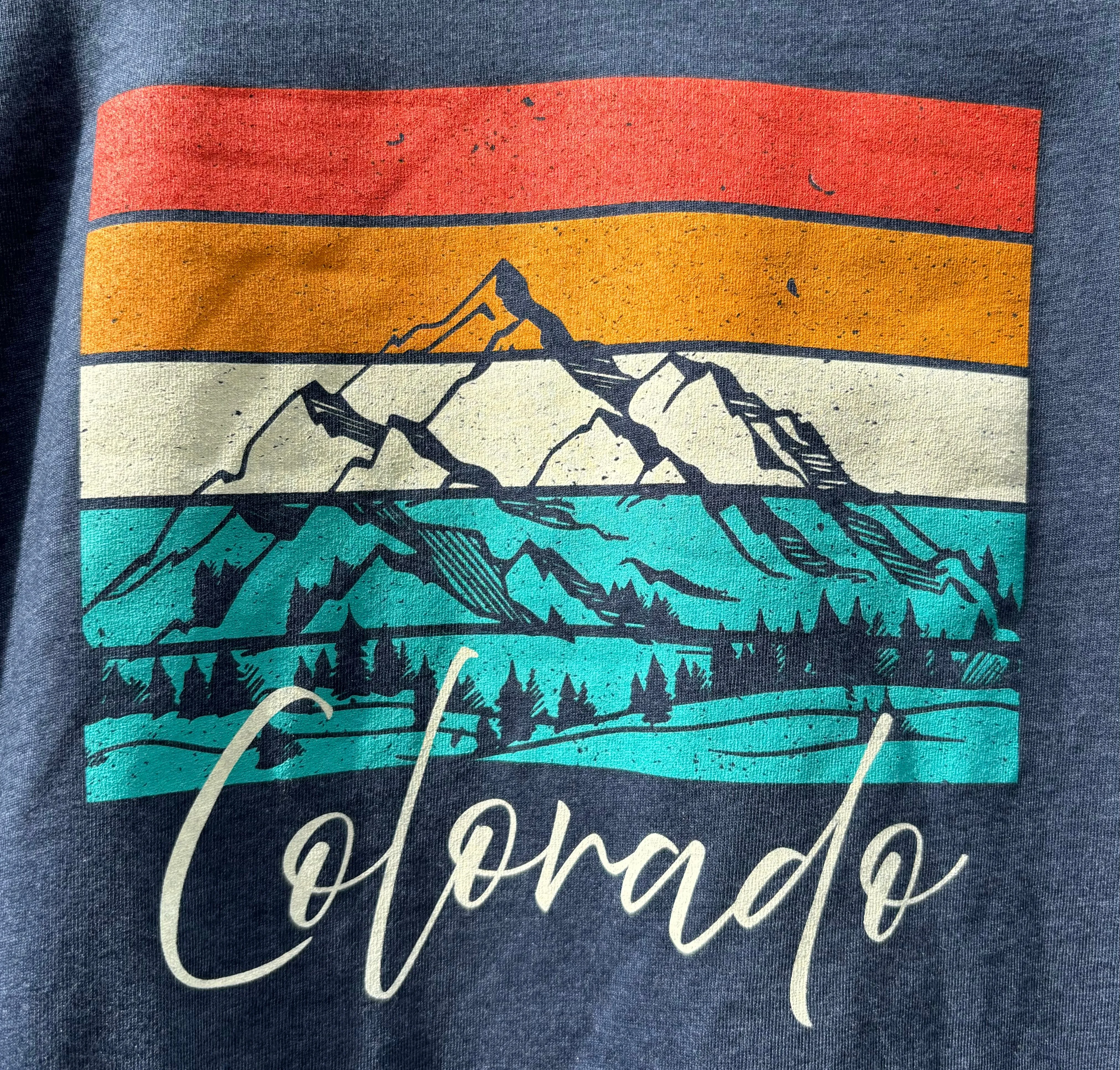 Colorado Colorful Peaks Long Sleeve Shirt (Blue)