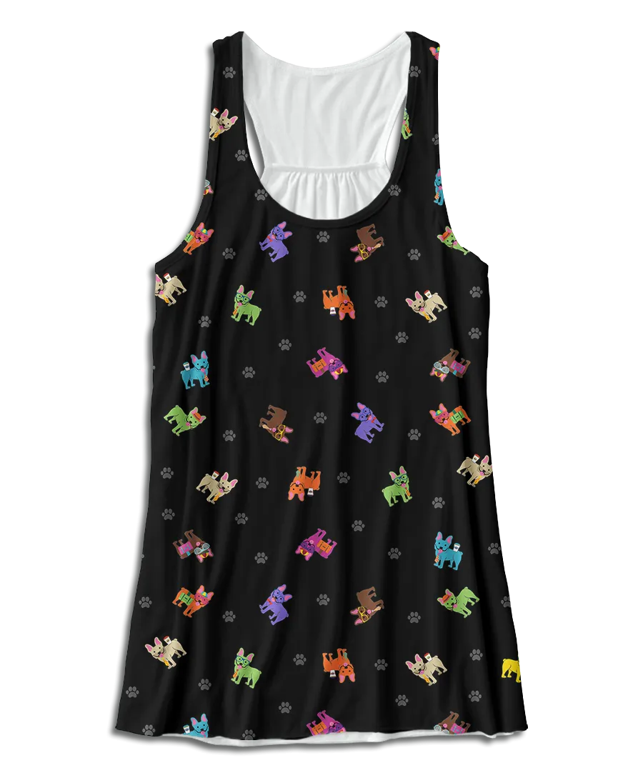 Colorful Frenchie Racerback Tank Top