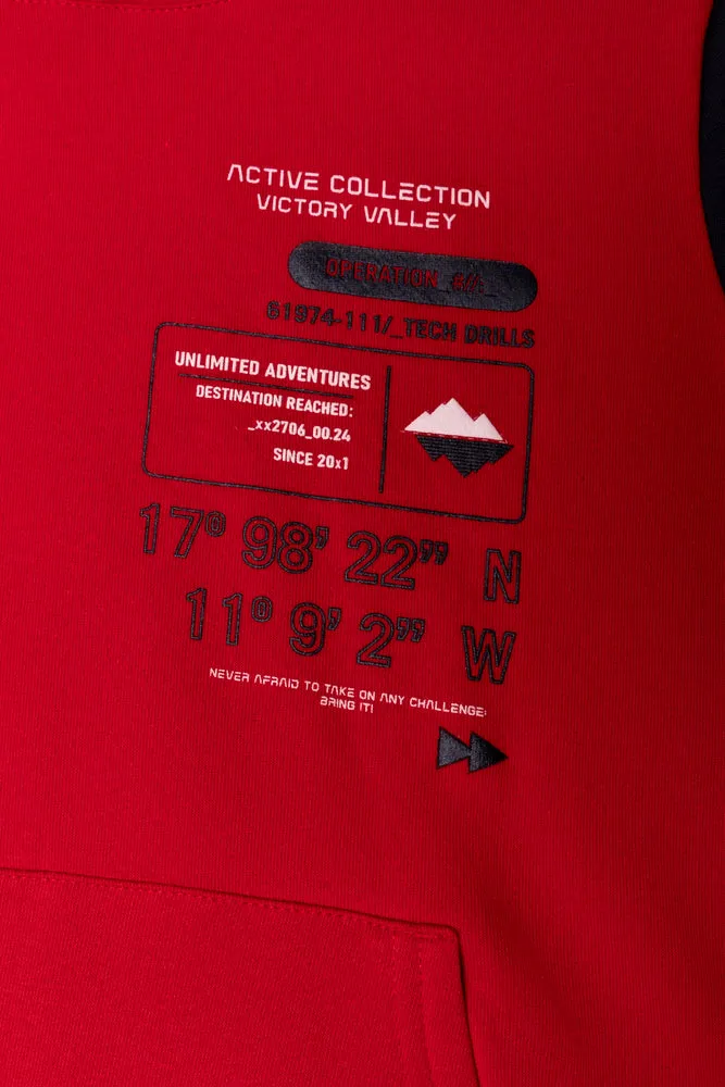 Colourblock Hoodie Red