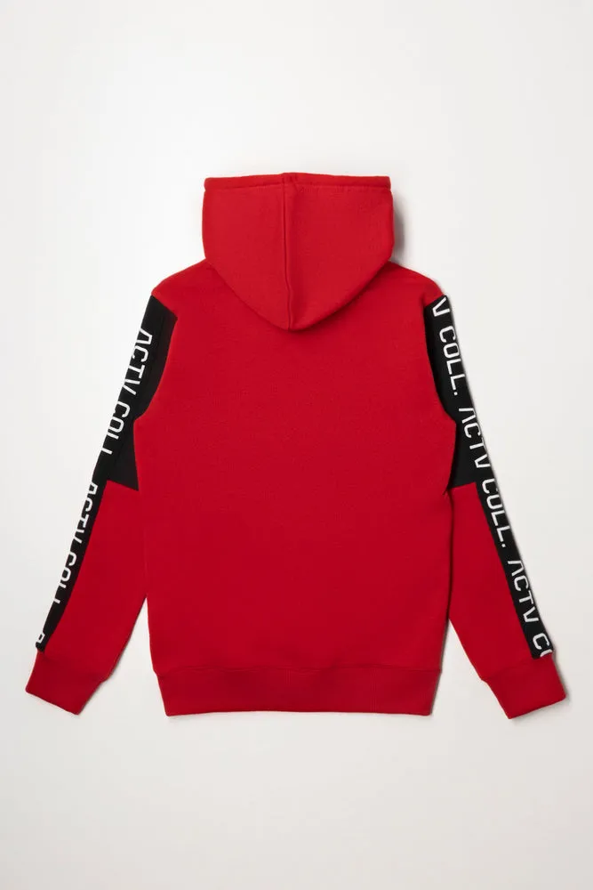 Colourblock Hoodie Red