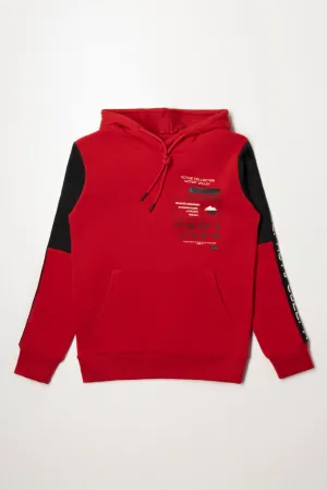 Colourblock Hoodie Red