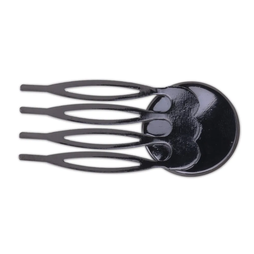 Comb Hair Clips Findings 20mm Round Bezel Setting,Bridal Supplies 4 Teeth Hair Comb ,Diy Hair Accessories,Black