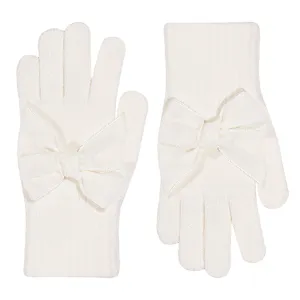 Condor Cream gloves with velvet bow