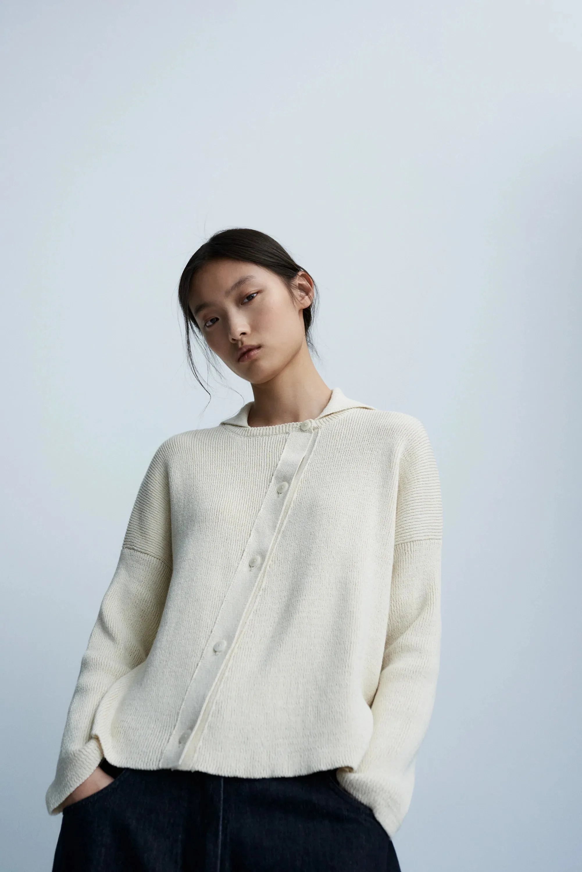 Cotton Cardigan, Natural