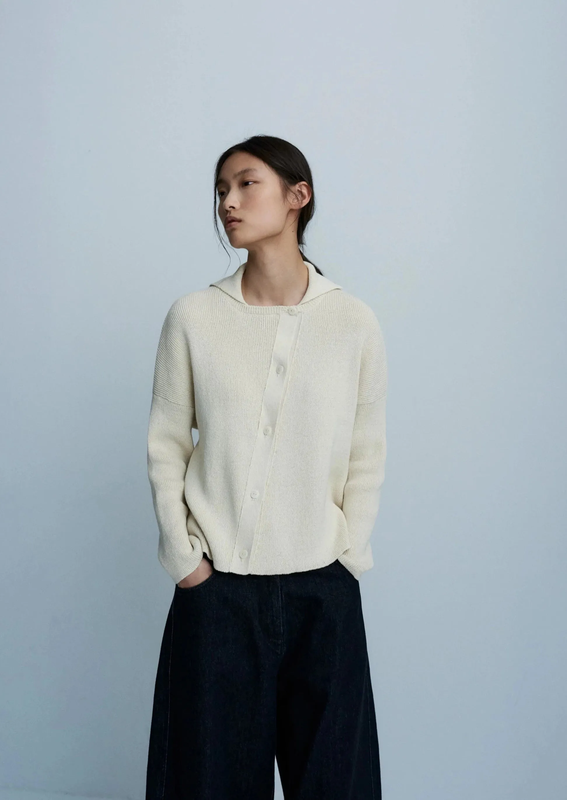Cotton Cardigan, Natural