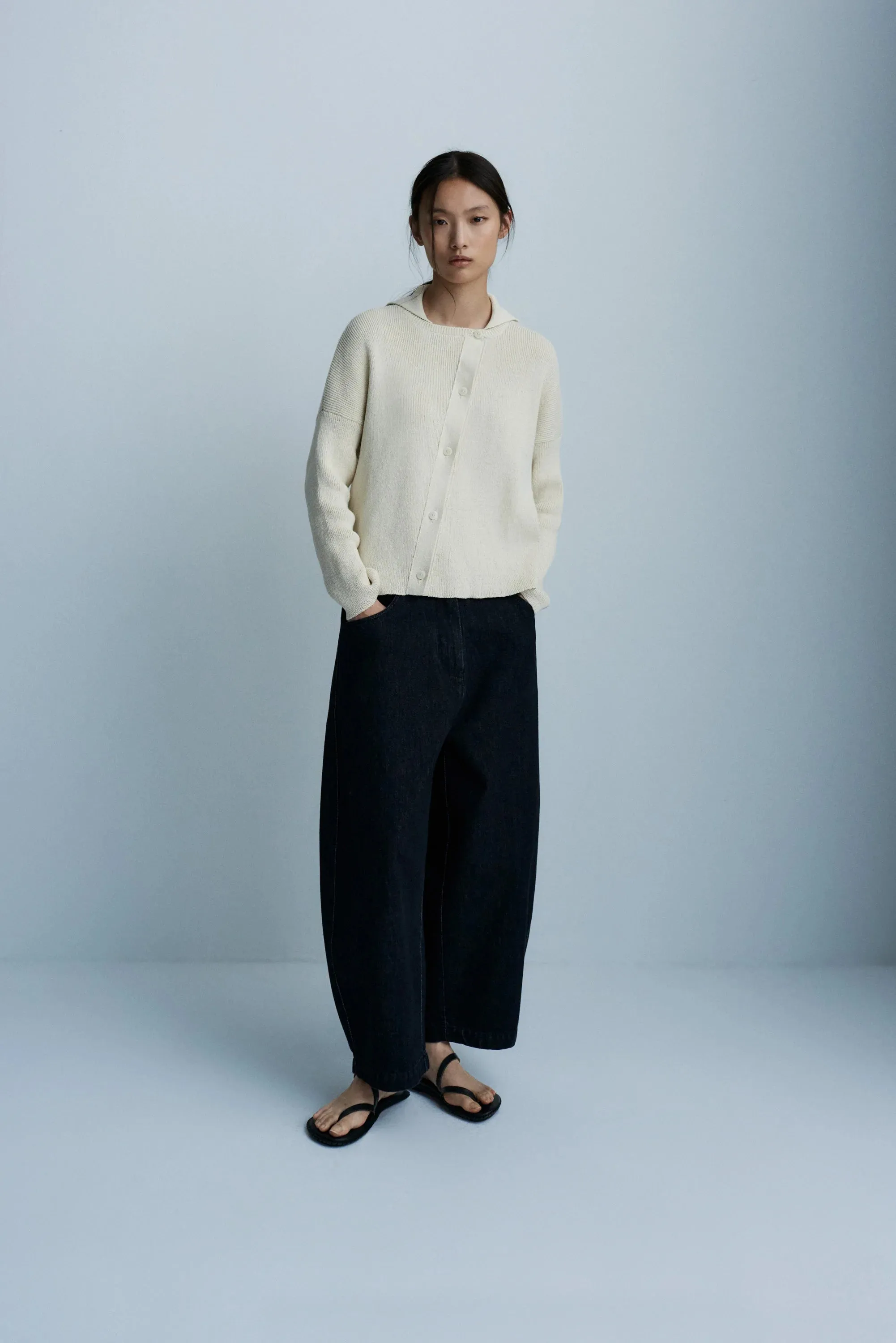Cotton Cardigan, Natural