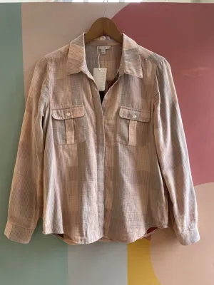 Cotton Gauze Long Sleeve Button Up