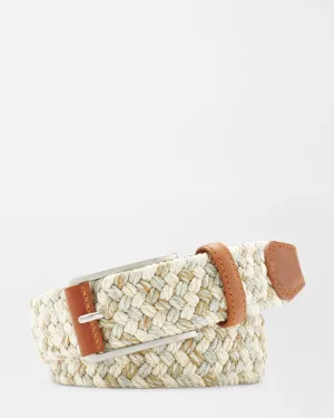 COTTON MELANGE BRAIDED BELT - STONE