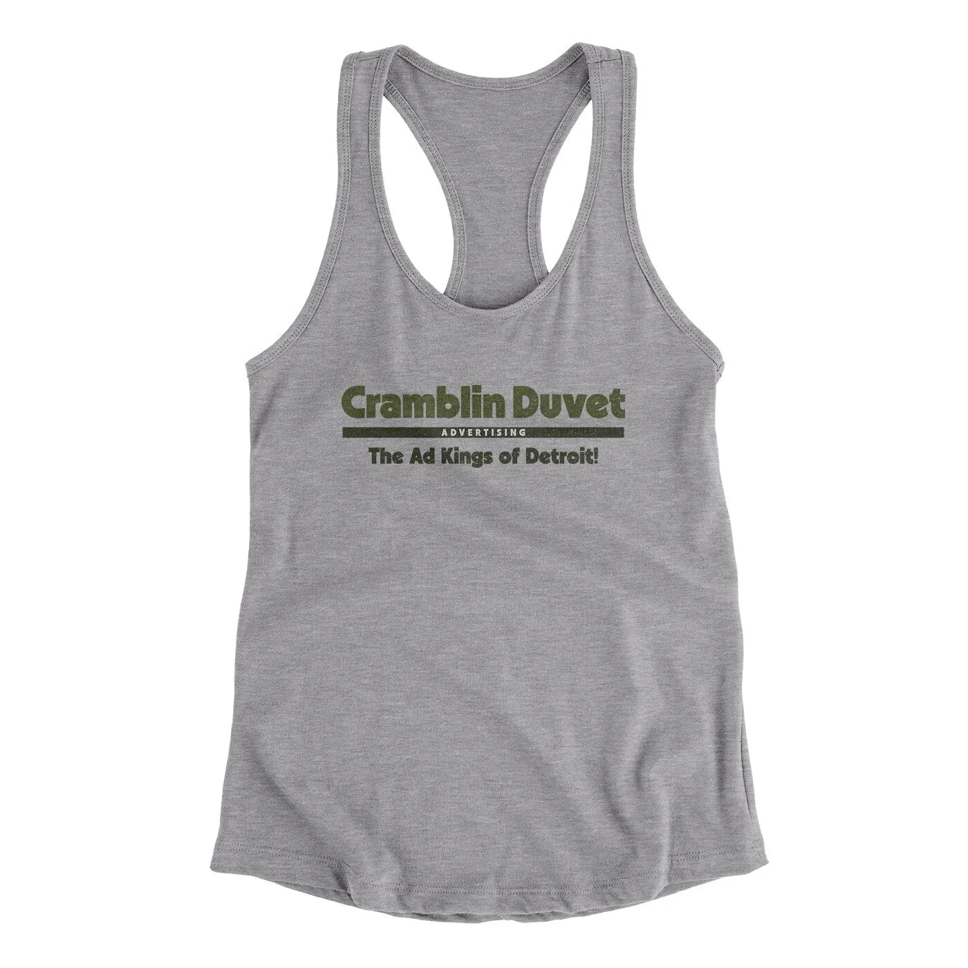 Cramblin Duvet Advertising Women's Racerback Tank
