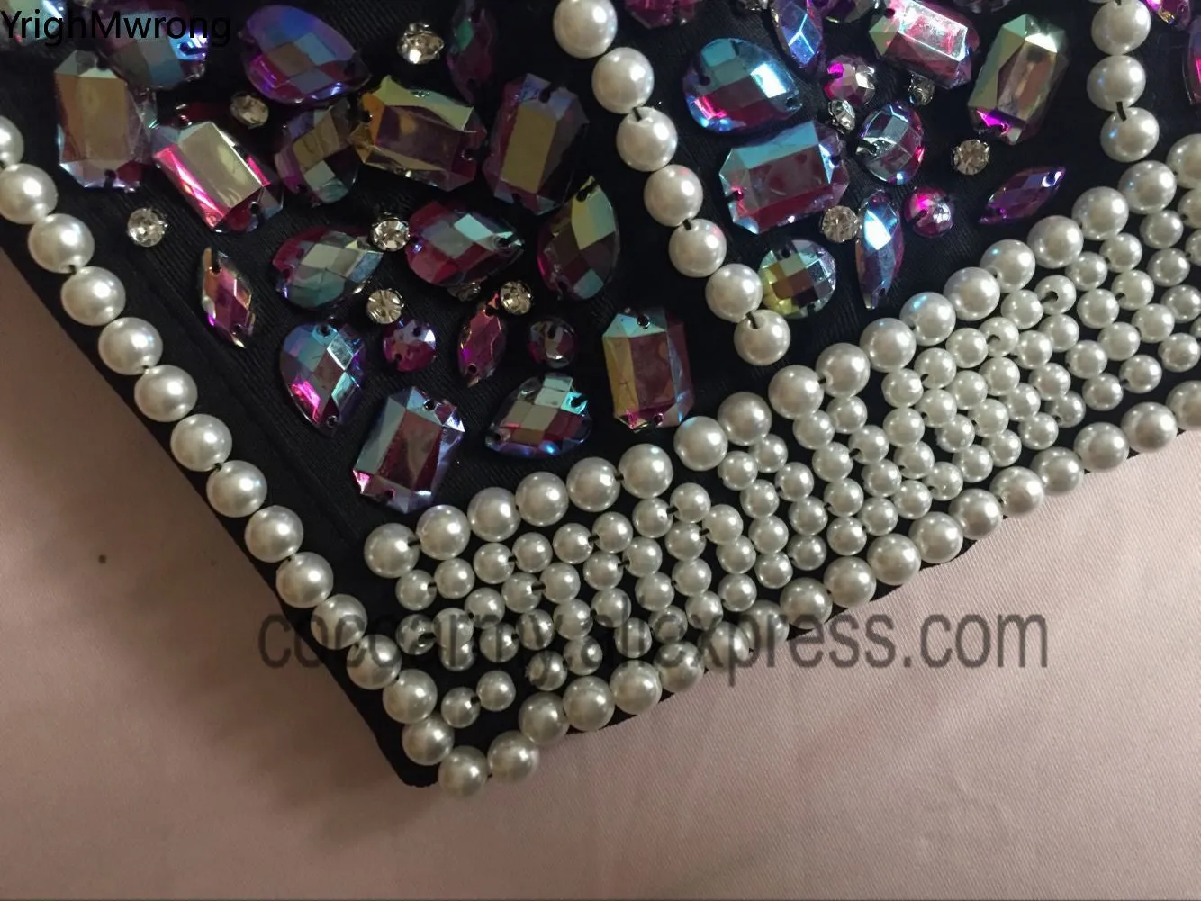 Crystal Rhinestone Beading Diamond Rivet Pearl Push Up Bustier Crop Top Corset Tank Vest