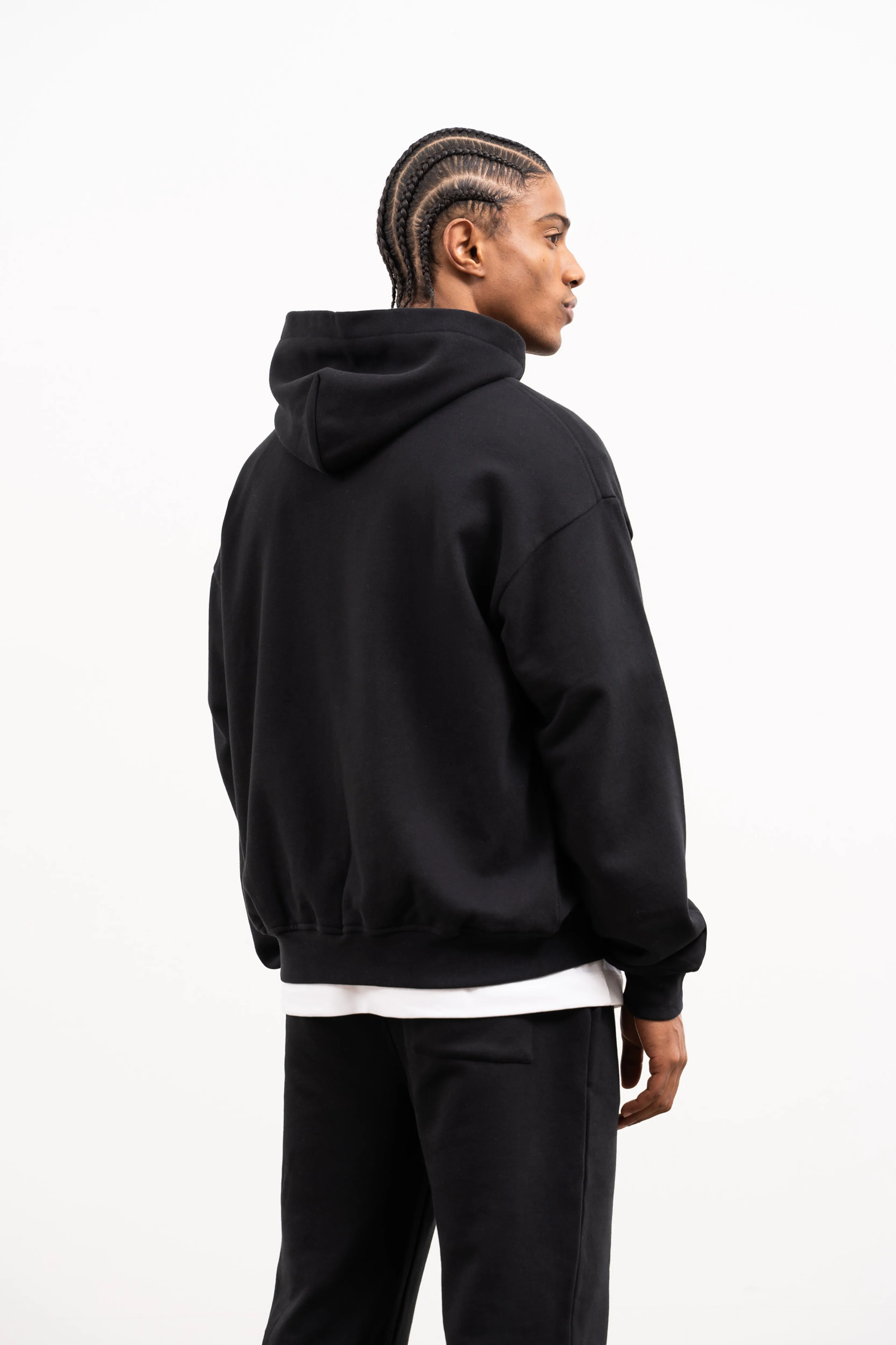 CTRE ZIP THROUGH HOODIE - BLACK