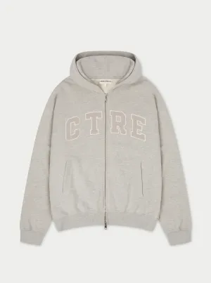 CTRE ZIP THROUGH HOODIE - GREY MARL