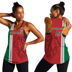Custom Afro Morocco Football Women Racerback Tank With Islamic Pattern LT15