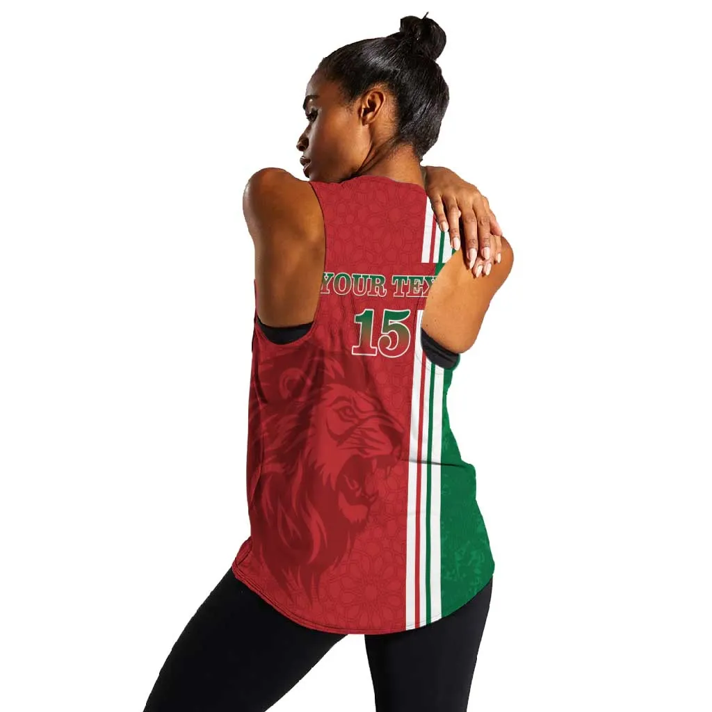 Custom Afro Morocco Football Women Racerback Tank With Islamic Pattern LT15