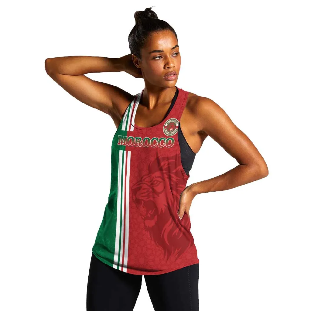 Custom Afro Morocco Football Women Racerback Tank With Islamic Pattern LT15
