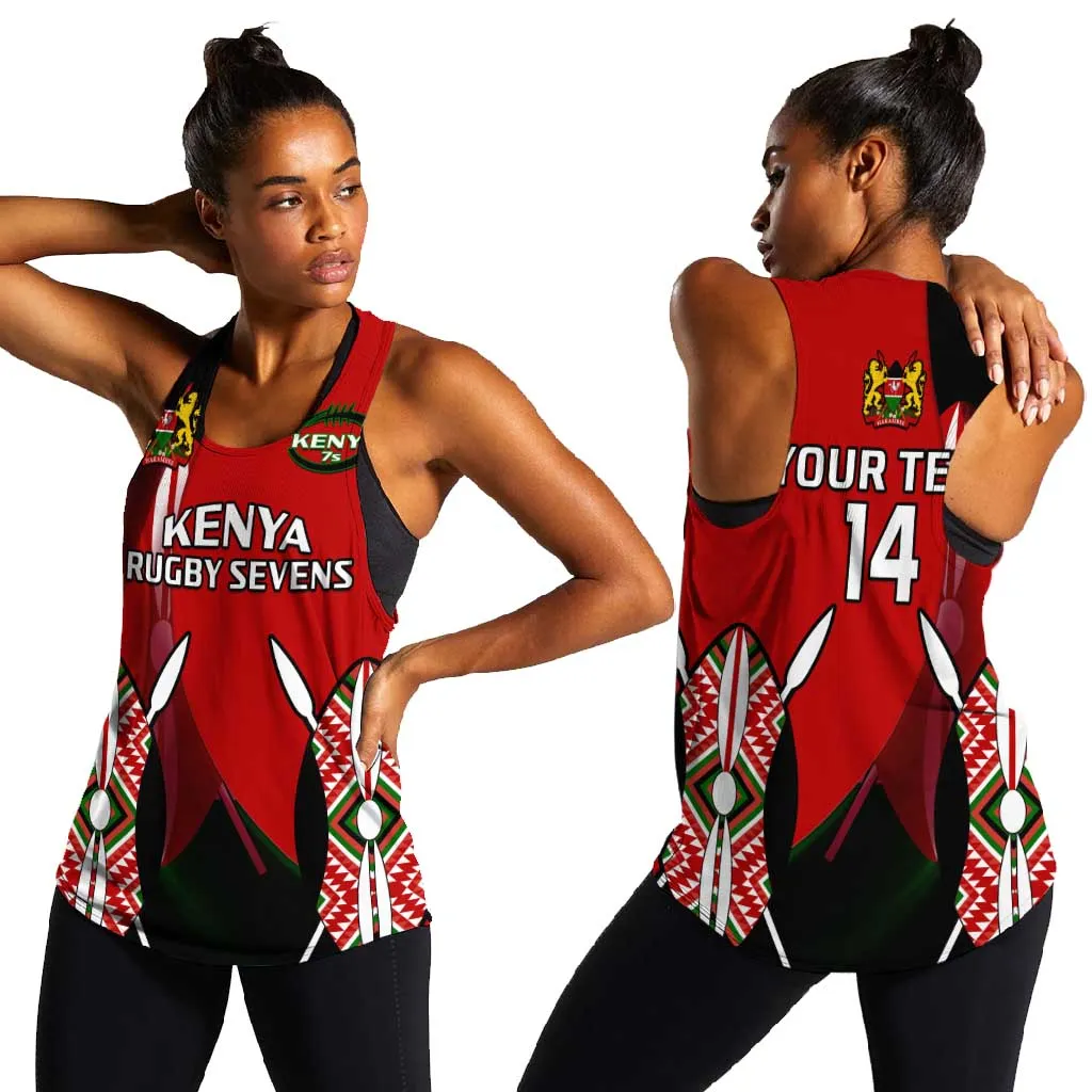 Custom Kenya Rugby Sevens Kenyan Sporty Version Women Racerback Tank LT14