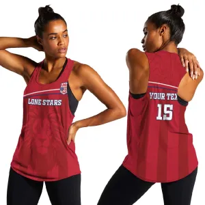 Custom Liberia Women Racerback Tank Football Lion Mascot - Red LT15