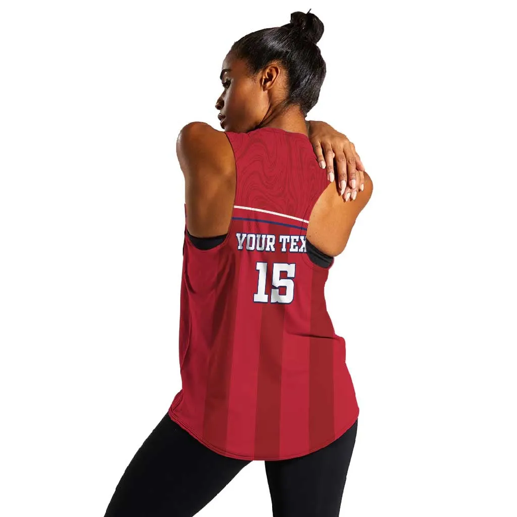 Custom Liberia Women Racerback Tank Football Lion Mascot - Red LT15