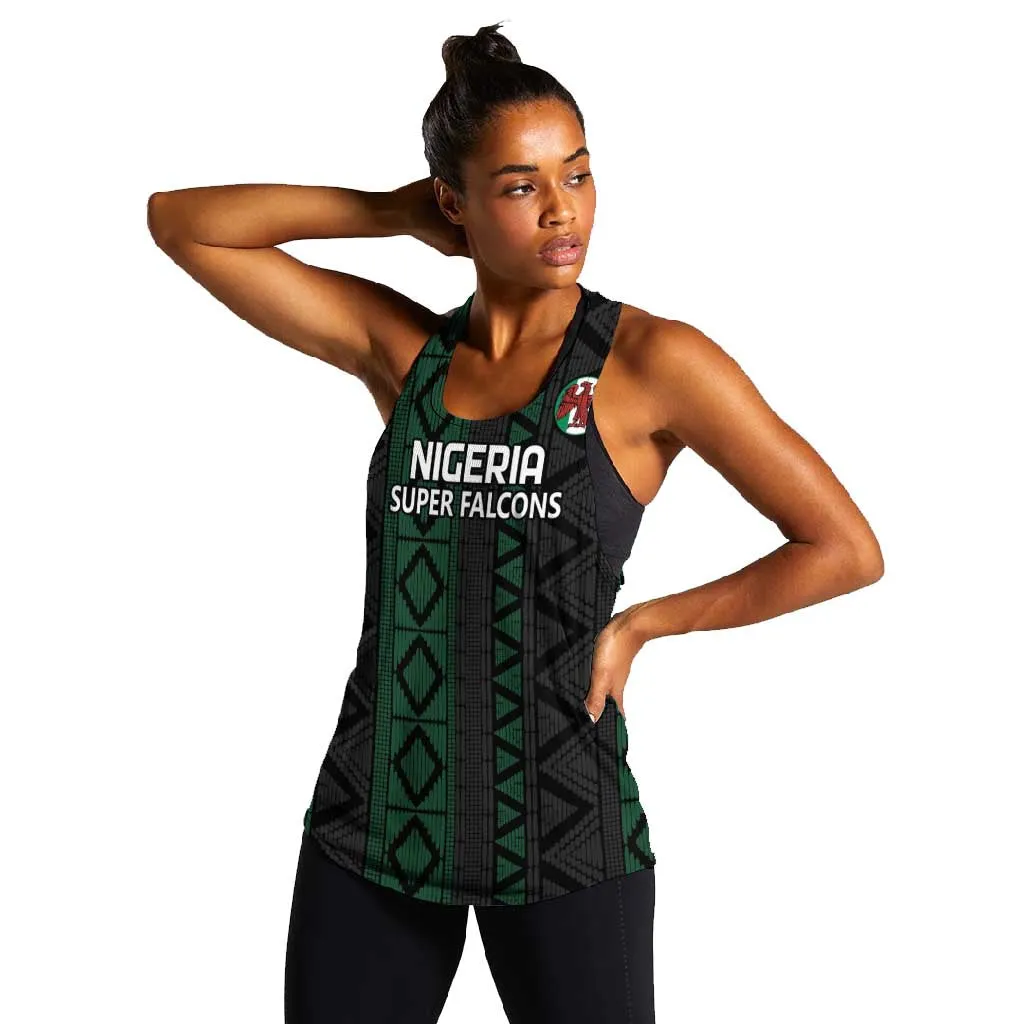 Custom Nigeria Football Women Racerback Tank Go Super Falcons African Pattern LT14